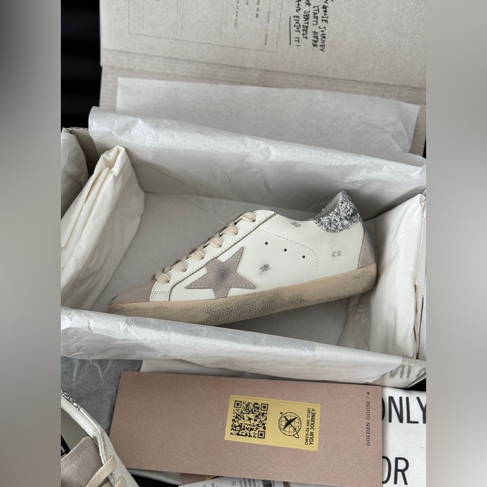 Golden Goose White and Silver Women's Sneakers - Picture 8 of 8